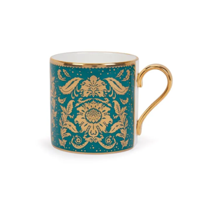 Royal Collection Shop Acanthus Teal Coffee Cup And Saucer* Cups & Saucers