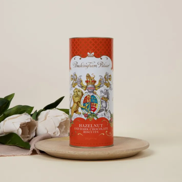 Royal Collection Shop Buckingham Palace Hazelnut And Chocolate Chip Biscuit Tube* Biscuits