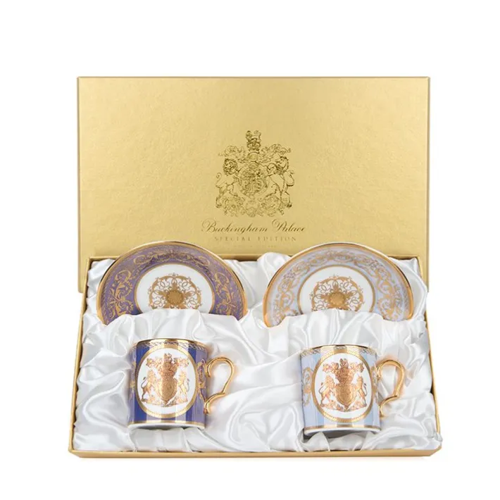 Royal Collection Shop Special Edition Lustre Purple And Blue Coffee Cup And Saucer* Cups & Saucers